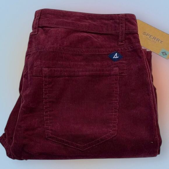 SPERRY Womens 27 Maroon Corduroy Pants NEW - Picture 3 of 6